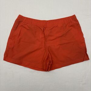 Columbia Orange Swim Trunks Womens XL Elastic Waist Mesh Liner Quick Dry Pockets